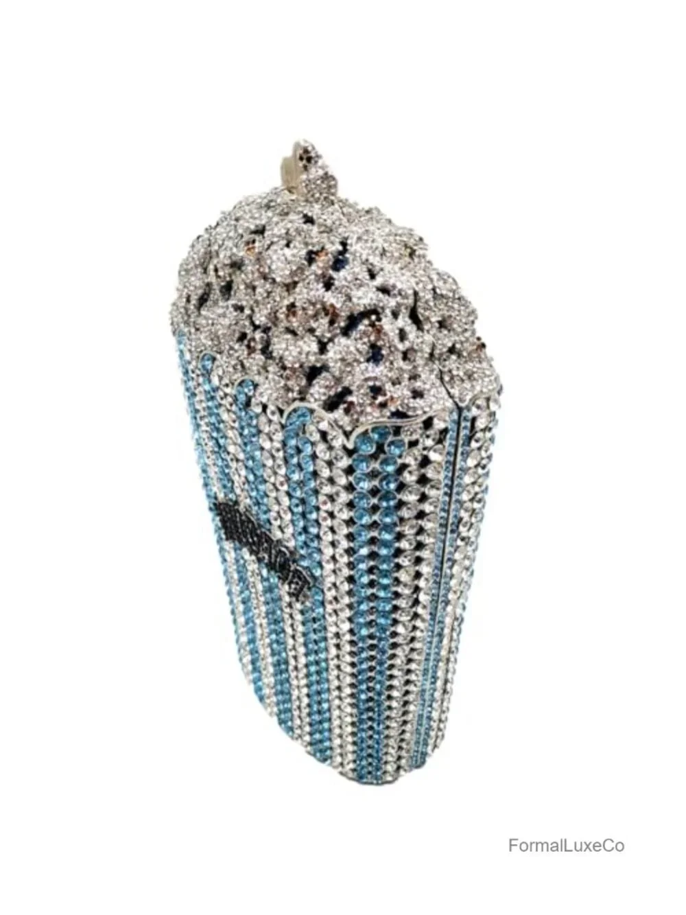 Mini Popcorn Crystal Clutch Bag Faux Leather Evening Handbag Rhinestone Prom
